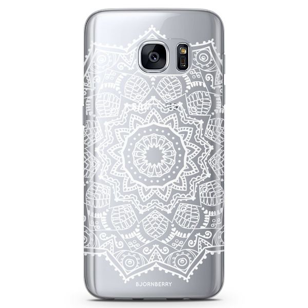 Bjornberry Samsung Galaxy S6 Edge TPU Skal -Vit Mandala