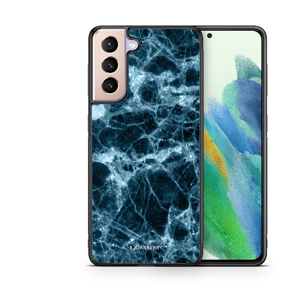 Bjornberry Skal Samsung Galaxy S21 FE 5G - Blå Marmor