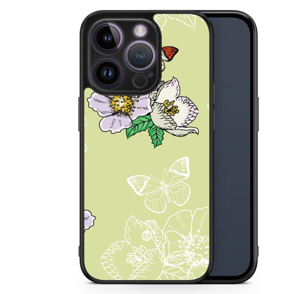 Bjornberry Skal iPhone 14 Pro -Fjärilsblomma