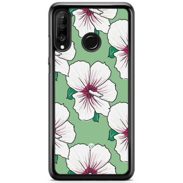 Bjornberry Hårdskal Huawei P30 Lite - Gräddvita Blommor