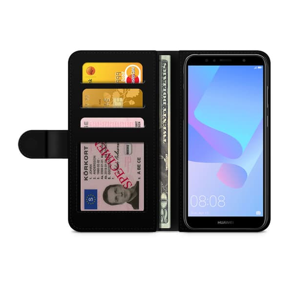 Bjornberry Plånboksfodral Huawei Y6 (2018)- Blå Ormskinn