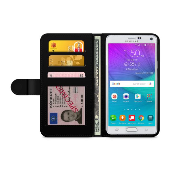 Bjornberry Fodral Samsung Galaxy Note 4 - Lila/Cerise Blomster