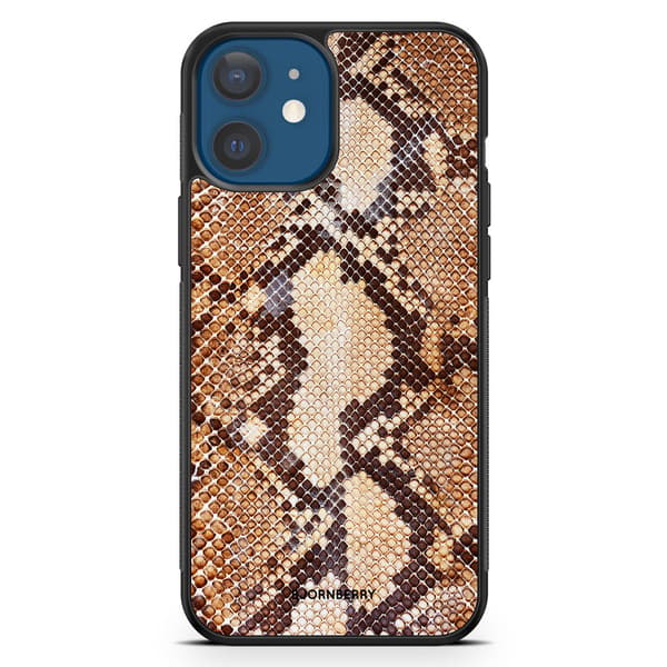 Bjornberry Hårdskal iPhone 12 Mini - Brun Ormskinn