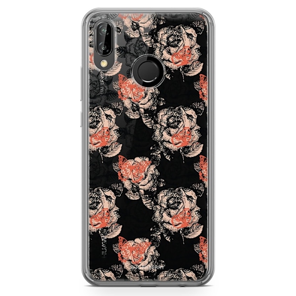 Bjornberry Hybrid Skal Huawei P20 Lite - Fjärilar & Rosor