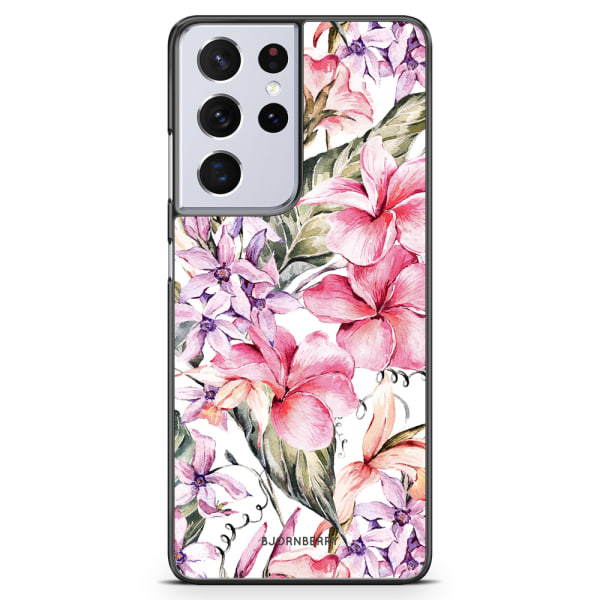 Bjornberry Skal Samsung Galaxy S21 Ultra - Vattenfärg Blommor