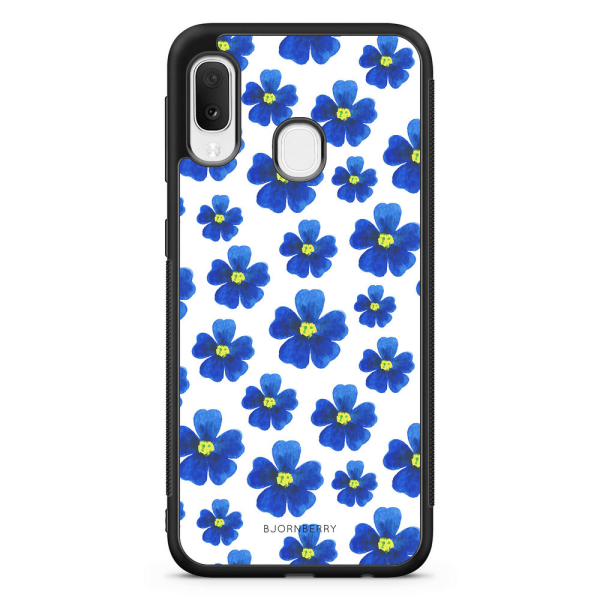 Bjornberry Skal Samsung Galaxy A20e - Blå Blommor