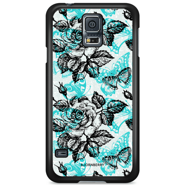 Bjornberry Skal Samsung Galaxy S5/S5 NEO - Fjärilar & Rosor