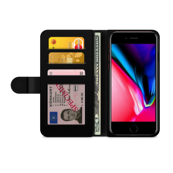 Bjornberry Plånboksfodral iPhone 8 Plus - Ananas & Flamingo