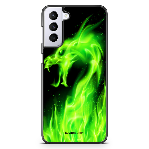 Bjornberry Skal Samsung Galaxy S21 Plus - Grön Flames Dragon