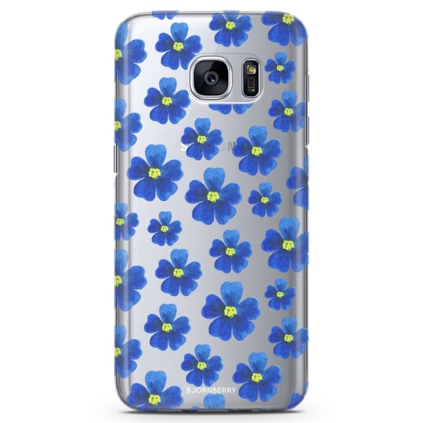 Bjornberry Samsung Galaxy S7 Edge TPU Skal -Blå Blommor