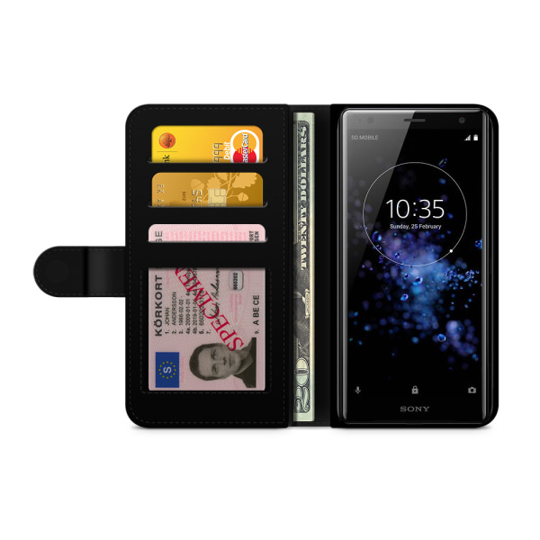 Bjornberry Plånboksfodral Sony Xperia XZ2 - Världskarta