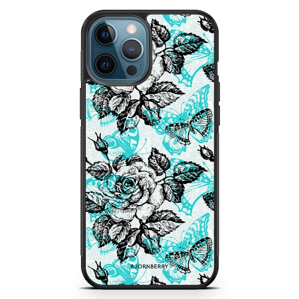 Bjornberry Hårdskal iPhone 12 Pro - Fjärilar & Rosor