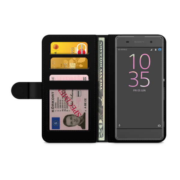 Bjornberry Fodral Sony Xperia X Performance-Lila/Cerise Blomster