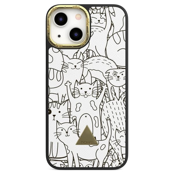 Naive iPhone 13 Mini Skal - Cat Doodles