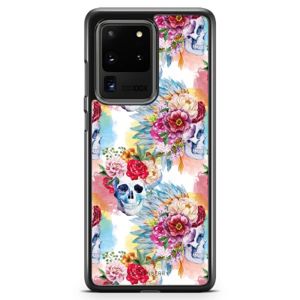 Bjornberry Skal Samsung Galaxy S20 Ultra - Dödskallar & Blommor