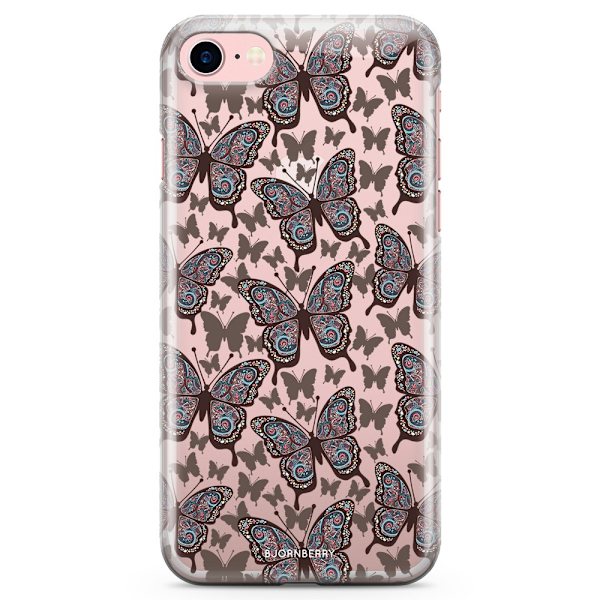 Bjornberry iPhone 7 TPU Skal - Färgglada Fjärilar