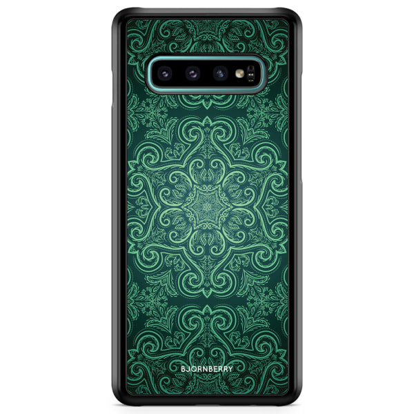 Bjornberry Skal Samsung Galaxy S10 Plus - Grön Retromönster