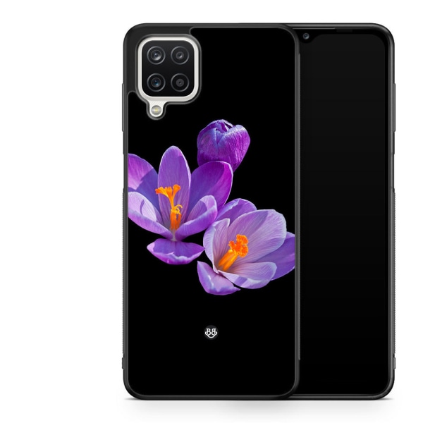 Bjornberry Skal Samsung Galaxy A12 -Lila Blommor