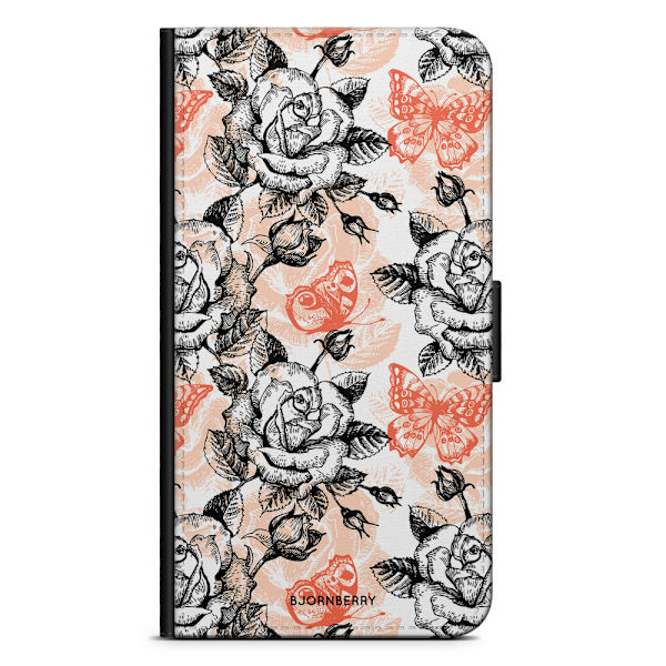 Bjornberry Xiaomi Mi Note 10 Lite Fodral - Fjärilar & Rosor