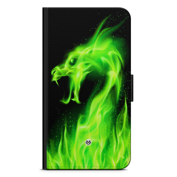 Bjornberry iPhone 14 Fodral - Grön Flames Dragon