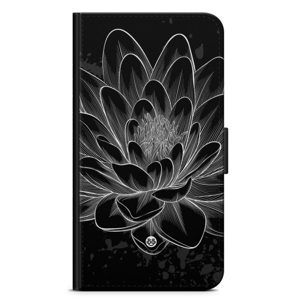 Bjornberry Plånboksfodral iPhone 12 - Svart/Vit Lotus