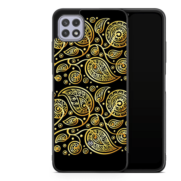Bjornberry Skal Samsung Galaxy A22 4G  -Guld Blommor