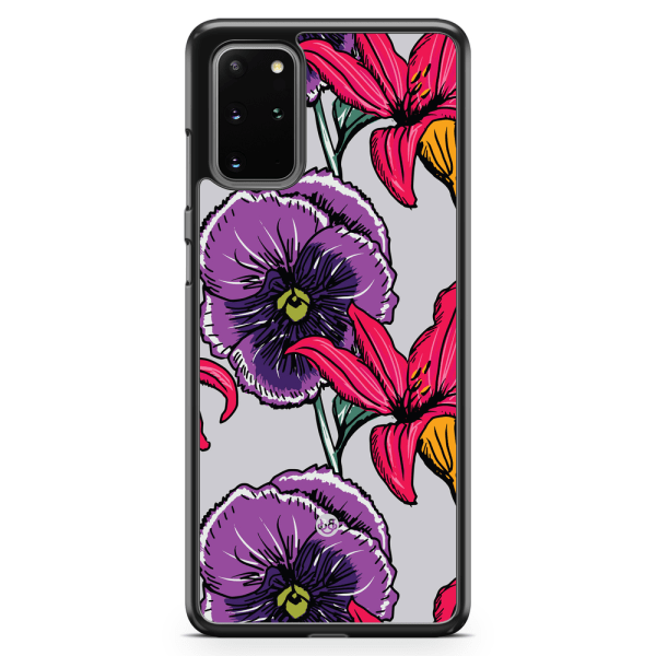 Bjornberry Skal Samsung Galaxy S20 Plus - Lila/Cerise Blomster