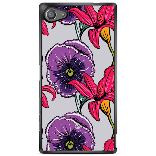 Bjornberry Skal Sony Xperia Z5 Compact - Lila/Cerise Blomster