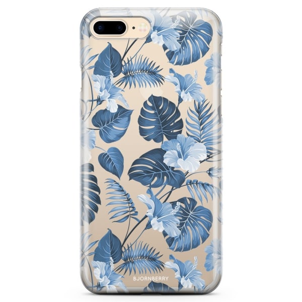 Bjornberry iPhone 7 Plus TPU Skal - Blå Blommor