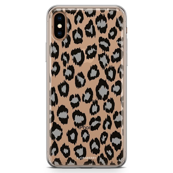 Bjornberry Hybrid Skal iPhone Xs Max  - Grå Leopard