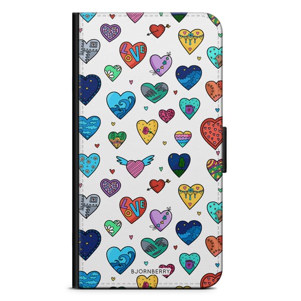 Bjornberry Plånboksfodral iPhone 13 Mini - Hjärtan