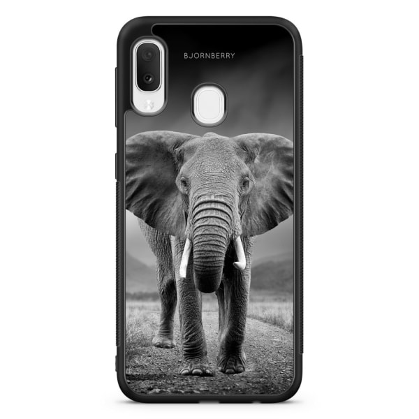 Bjornberry Skal Samsung Galaxy A20e - Svart/Vit Elefant