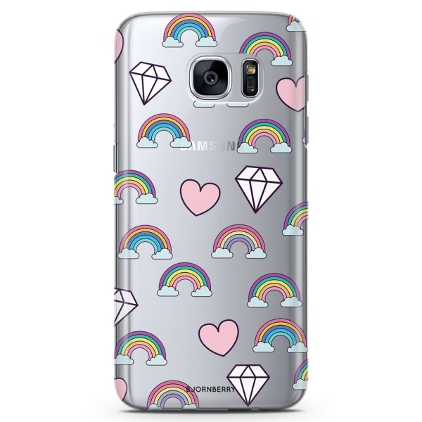 Bjornberry Samsung Galaxy S6 TPU Skal - Regnbågar & Diamant