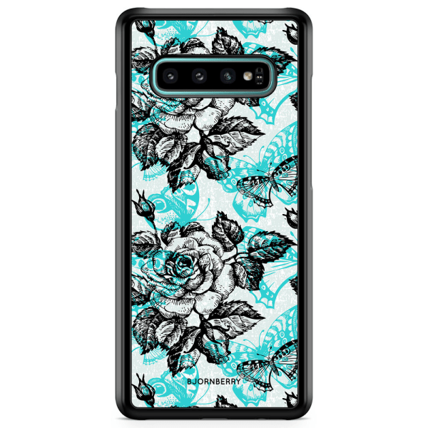 Bjornberry Skal Samsung Galaxy S10 Plus - Fjärilar & Rosor