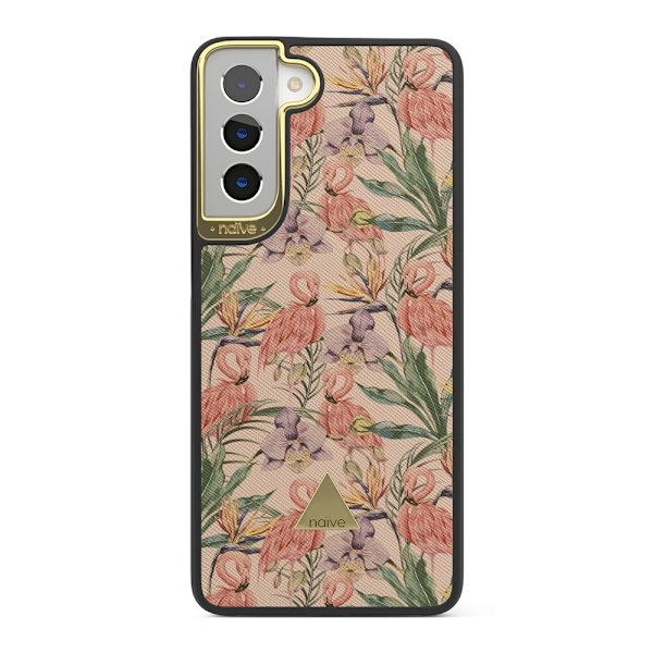 Naive Samsung Galaxy S21 Plus Skal - Flamingos & Flowers