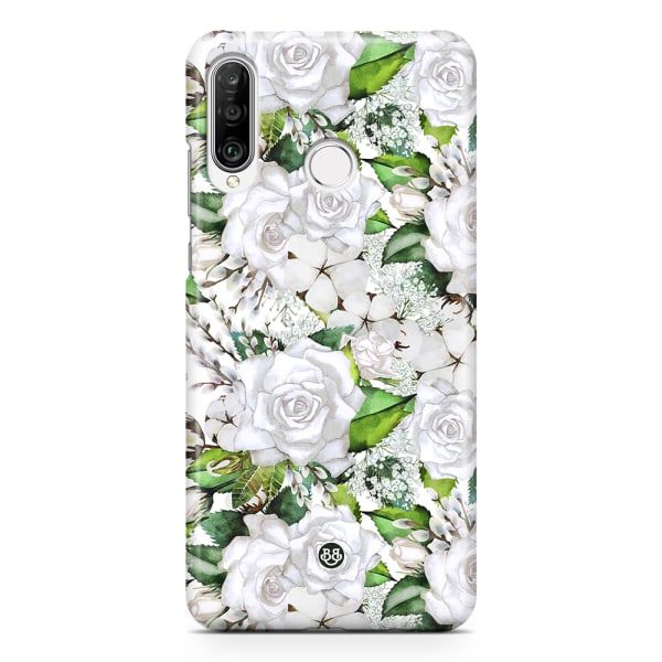 Bjornberry Huawei P30 Lite Premiumskal - White Floral