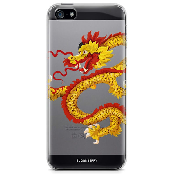 Bjornberry iPhone 5/5S/SE TPU Skal - Gul Drake
