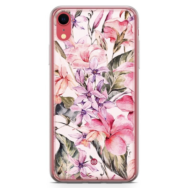 Bjornberry Hybrid Skal iPhone XR  - Vattenfärg Blommor
