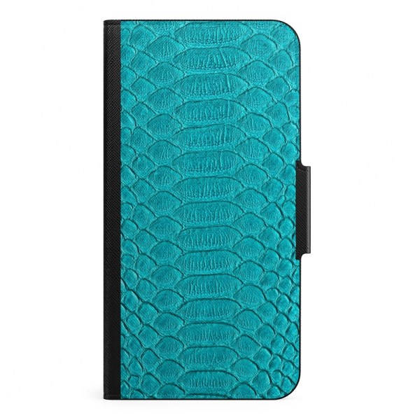 Naive iPhone 13 Mini Plånboksfodral - Turquoise Snake
