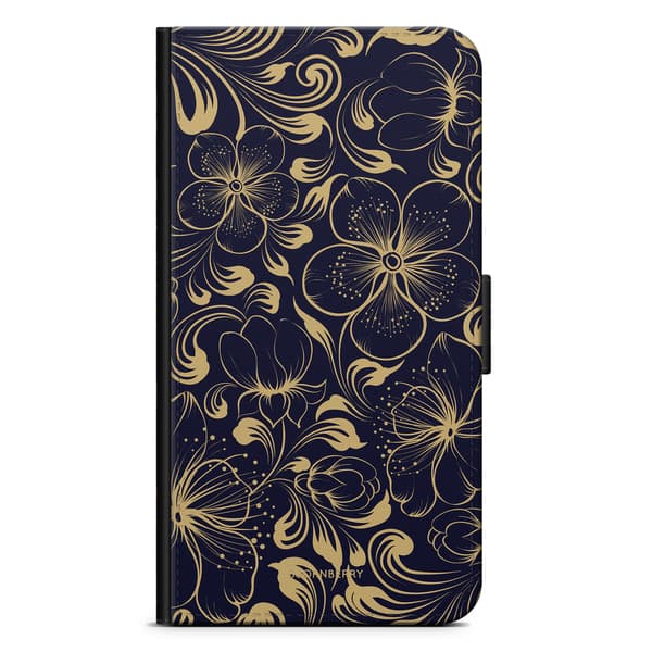 Bjornberry Plånboksfodral Sony Xperia 1 - Mörkblå Blommor