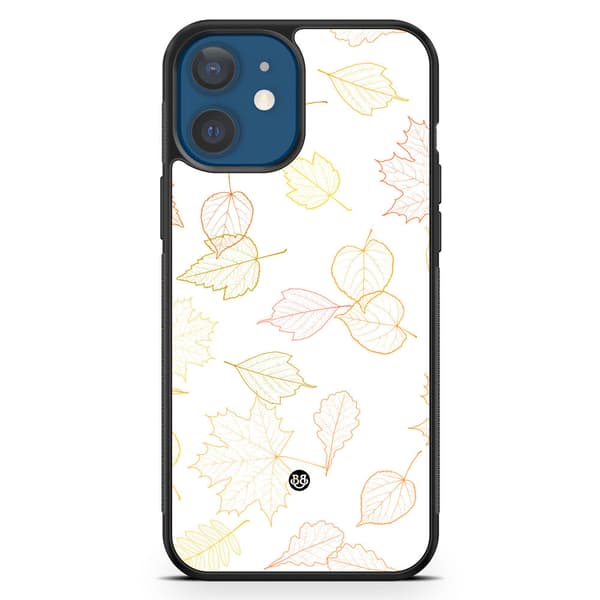 Bjornberry Hårdskal iPhone 12 Mini - Vit med Löv
