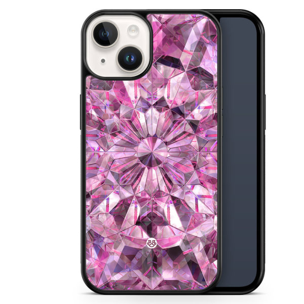 Bjornberry Skal iPhone 14 -Rosa Kristaller