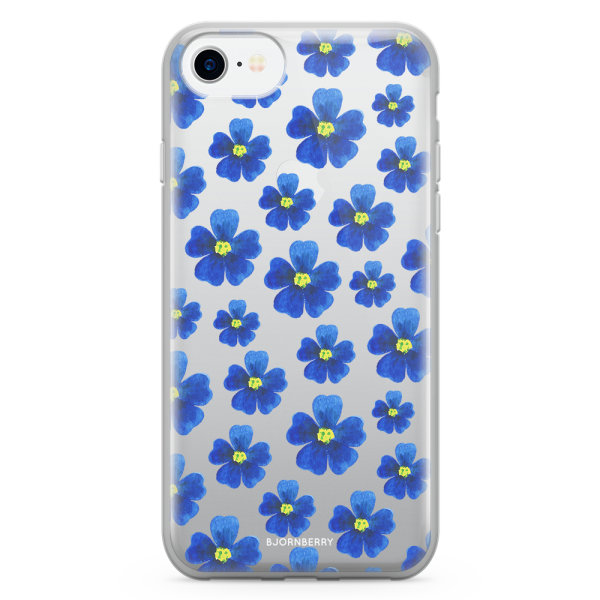 Bjornberry Skal Hybrid iPhone 7 - Blå Blommor