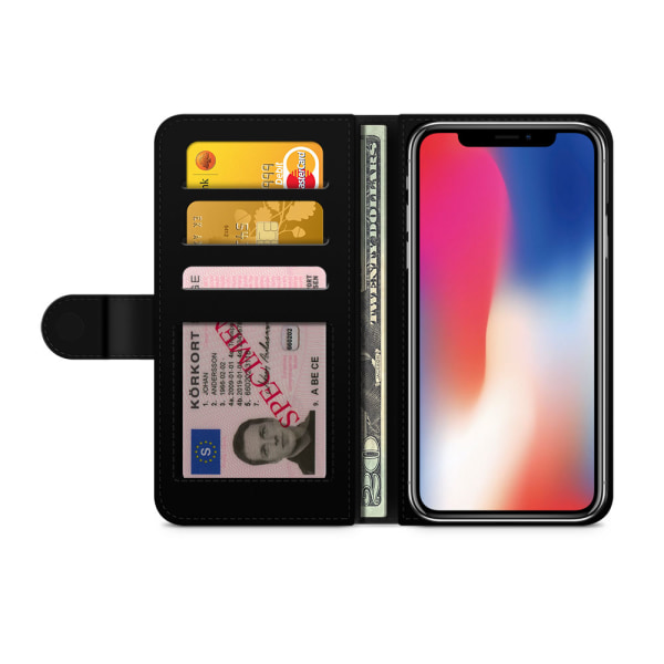 Bjornberry Plånboksfodral iPhone X / XS - Lila/Guld Mandala