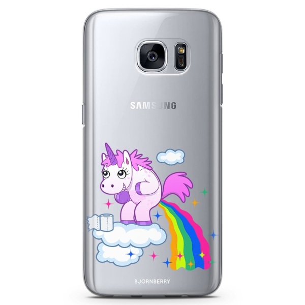 Bjornberry Samsung Galaxy S6 Edge TPU Skal -Bajsande Enhörning
