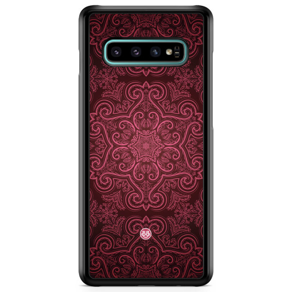 Bjornberry Skal Samsung Galaxy S10 - Röd Retromönster