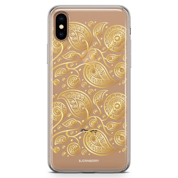Bjornberry Hybrid Skal iPhone Xs Max  - Guld Blommor