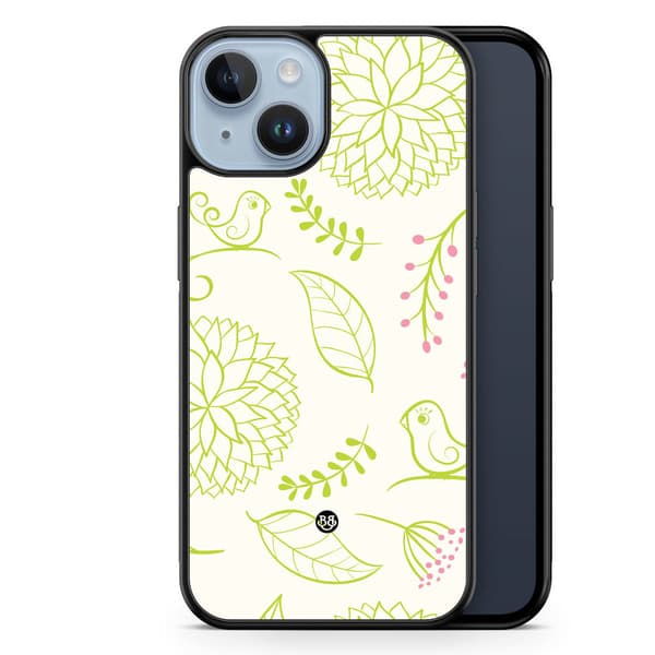 Bjornberry Skal iPhone 14 Plus - Blomster Grön