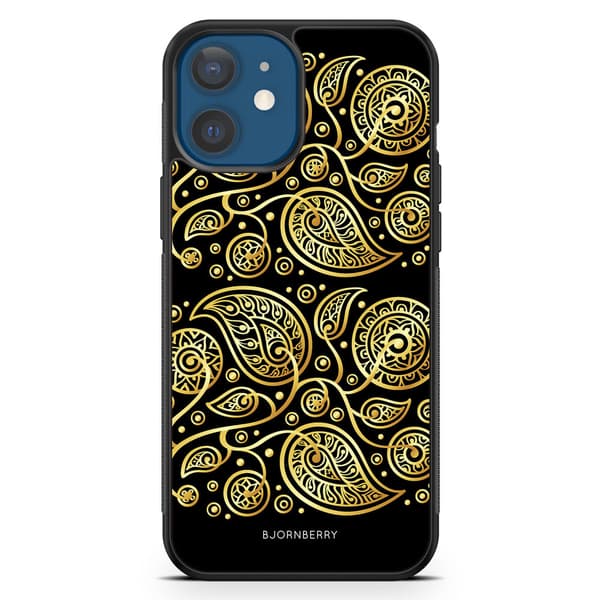 Bjornberry Hårdskal iPhone 12 Mini - Guld Blommor