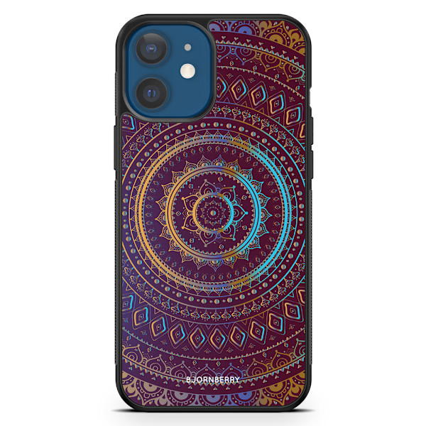 Bjornberry Hårdskal iPhone 12 - Lila/Guld Mandala